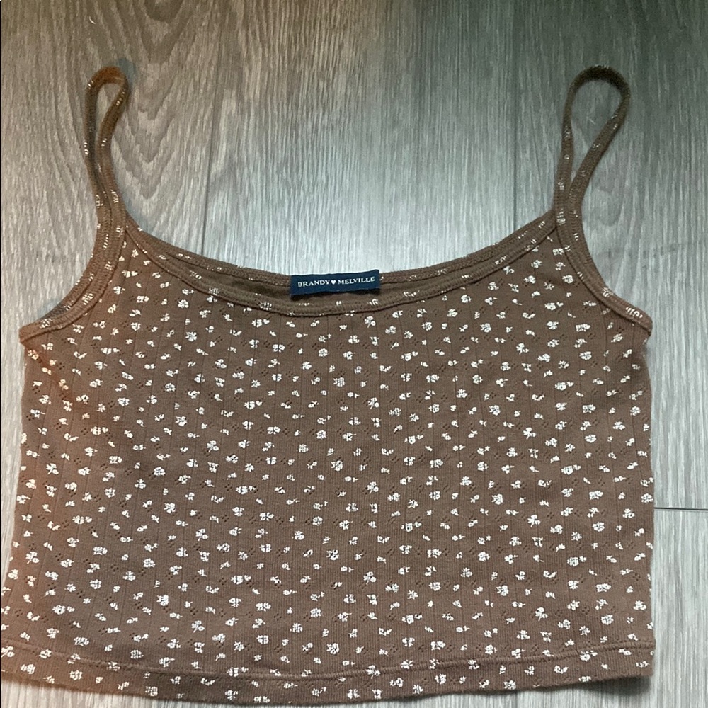 Brandy Melville Brown Floral Women's Top